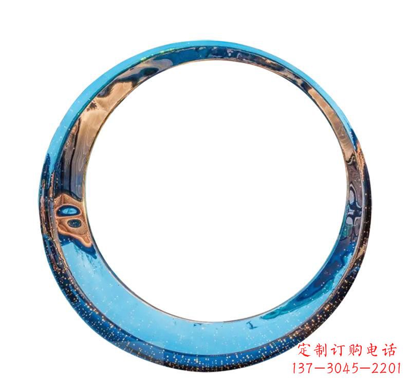 绵阳不锈钢创意景观圆环雕塑——美化城市的创意艺术
