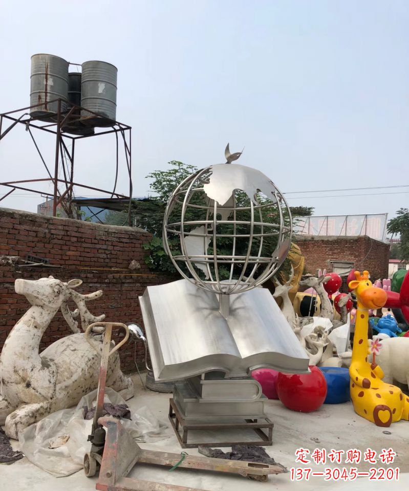 绵阳不锈钢地球雕塑点亮校园景观