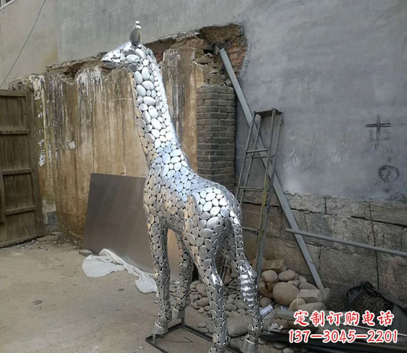 绵阳精美不锈钢长颈鹿雕塑