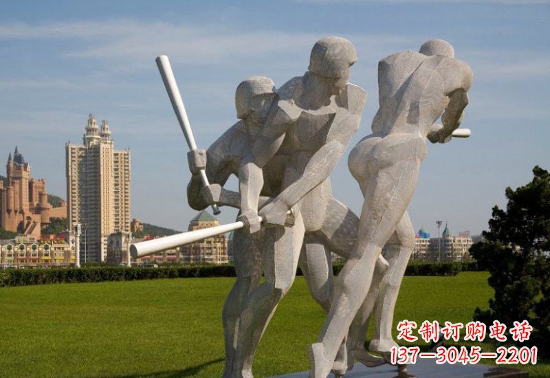 绵阳棒球雕塑象征着美好回忆