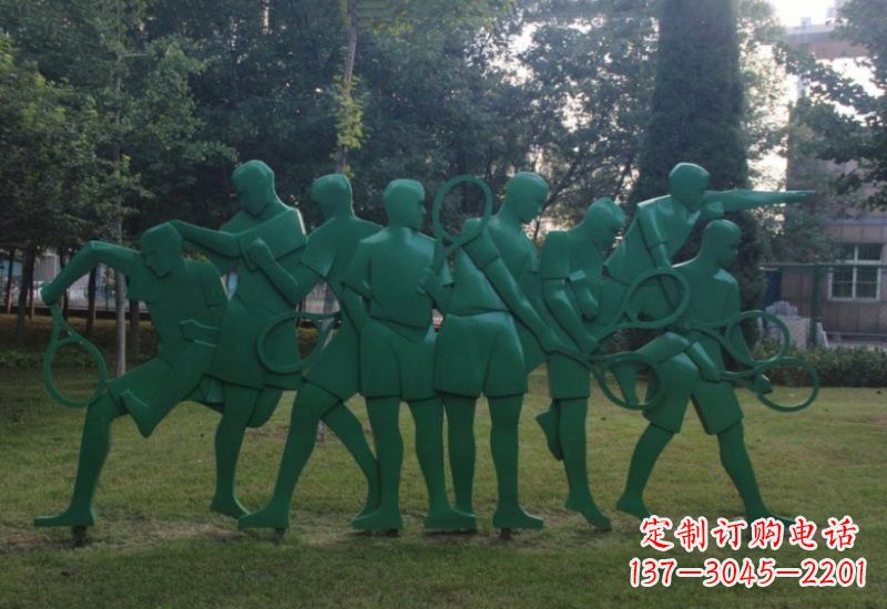 绵阳不锈钢羽毛球人物雕塑精美绝伦