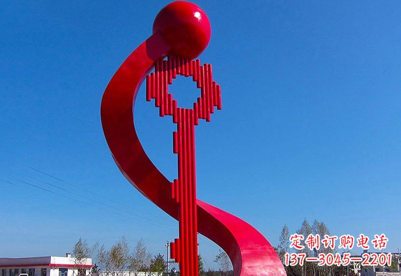 绵阳不锈钢大型抽象钥匙雕塑
