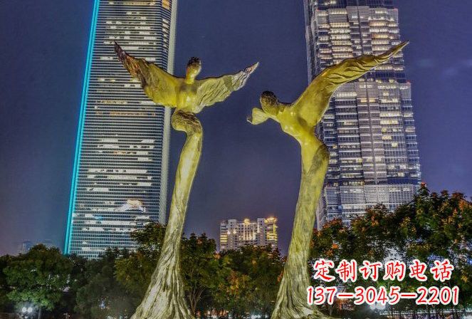 绵阳不锈钢大型天使雕塑一种极具震撼力的艺术之作