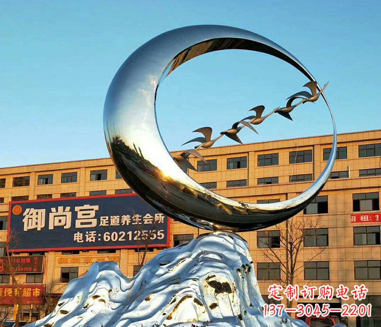 绵阳不锈钢大雁雕塑精美的艺术之作