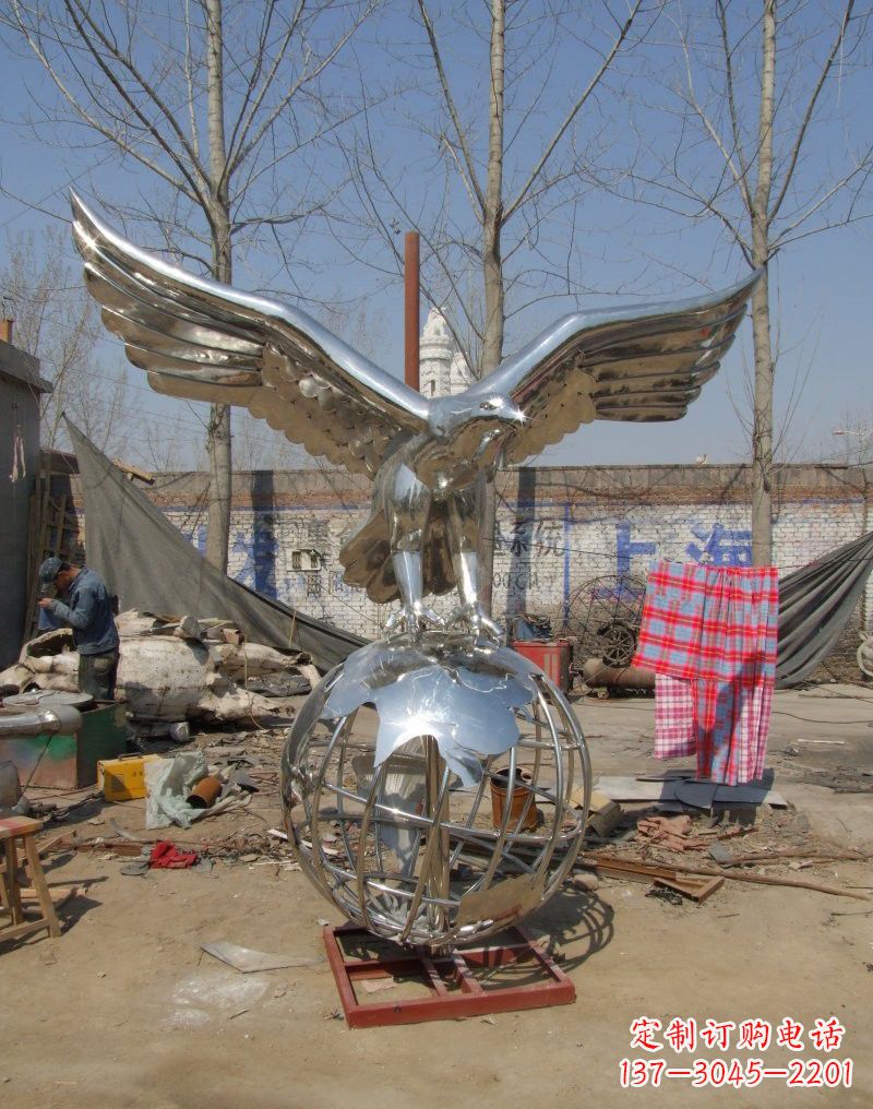 绵阳老鹰雕塑不锈钢大展鸿图