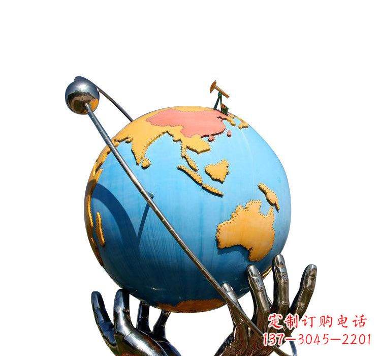 绵阳不锈钢地球雕塑象征着世界和平