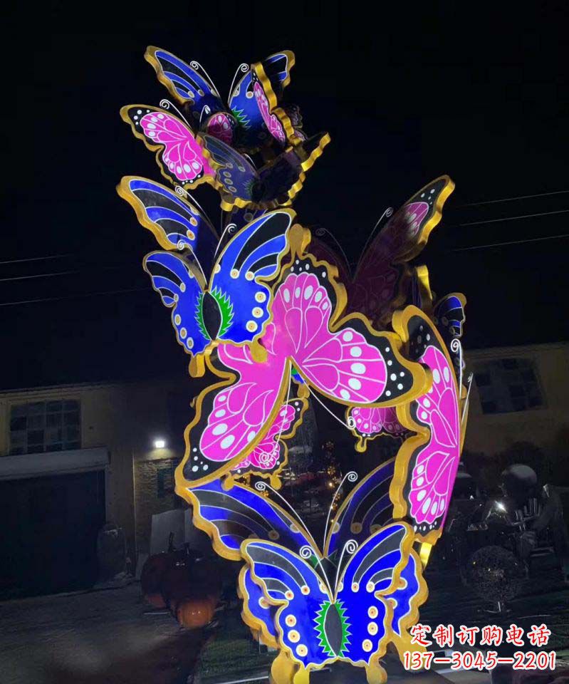绵阳不锈钢蝴蝶雕塑彩绘魅力无限