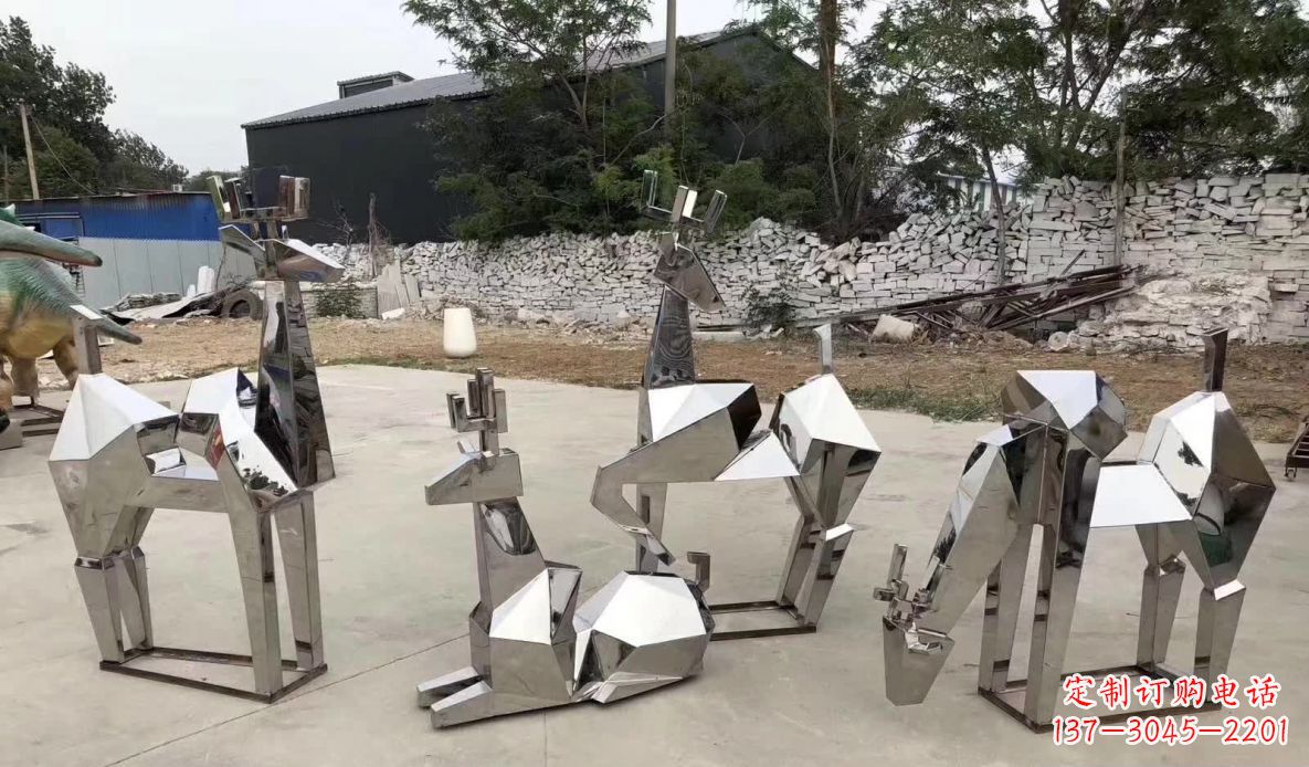 绵阳精美不锈钢梅花鹿雕塑
