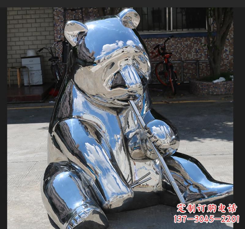 绵阳不锈钢动物熊雕塑来自自然的美丽