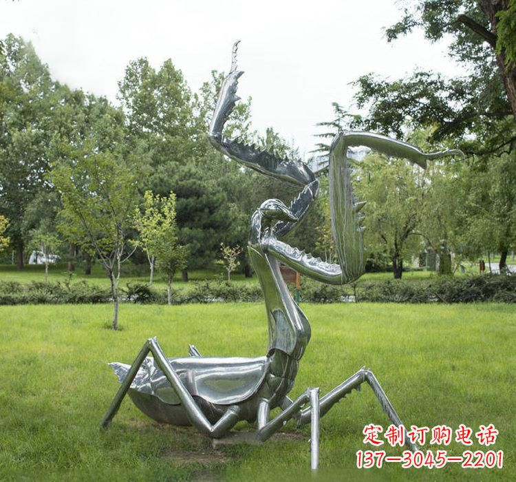 绵阳不锈钢螳螂雕塑精雕细琢的艺术瑰宝