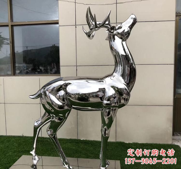 绵阳不锈钢动物梅花鹿雕塑美观耐用