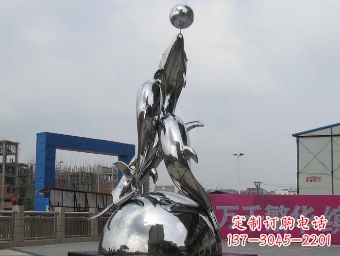绵阳海豚雕塑精美细腻的艺术品