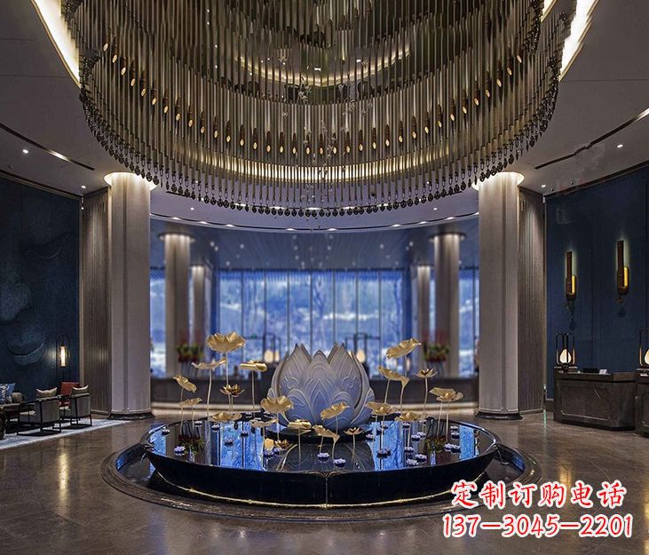 绵阳不锈钢锻造荷花雕塑精美无比