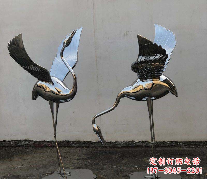 绵阳不锈钢锻造仙鹤雕塑精美的艺术品