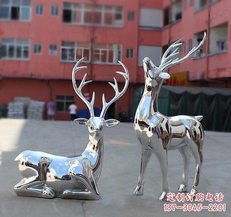绵阳不锈钢仿真梅花鹿雕塑——精致美观
