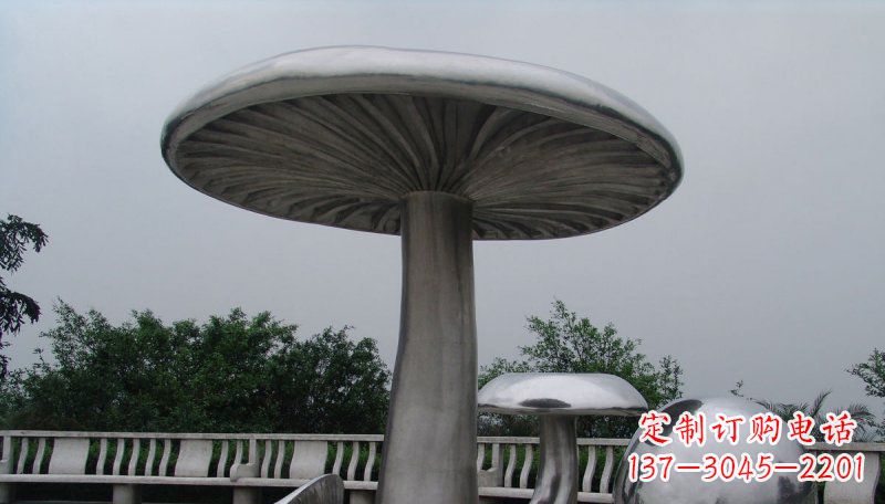 绵阳不锈钢仿真蘑菇凉亭雕塑