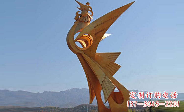 绵阳不锈钢凤凰雕塑,给环境增添灵动之美