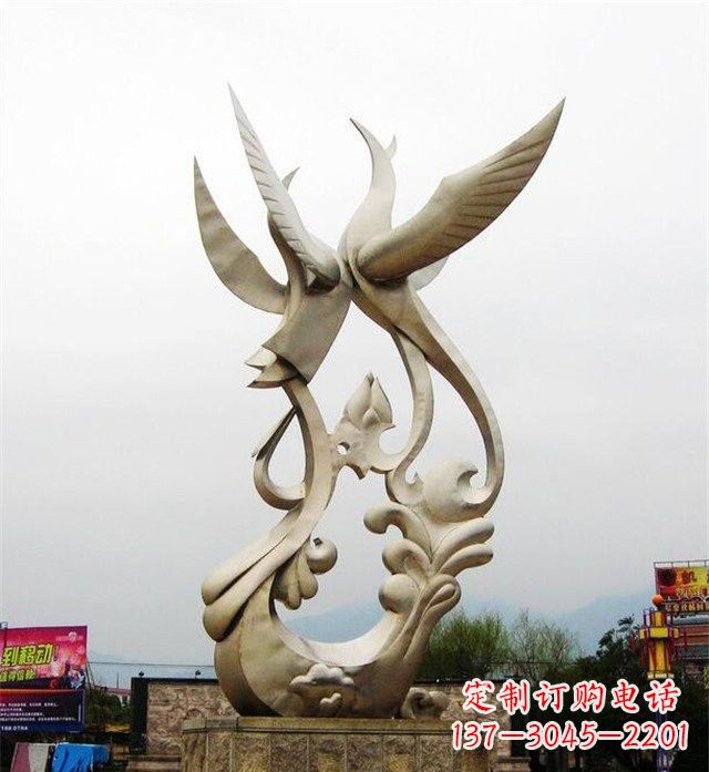 绵阳不锈钢凤凰雕塑传承古代美学