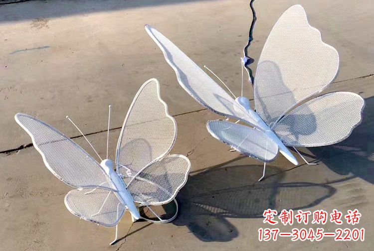绵阳不锈钢钢丝网格蝴蝶雕塑——灯光下的灵动之美