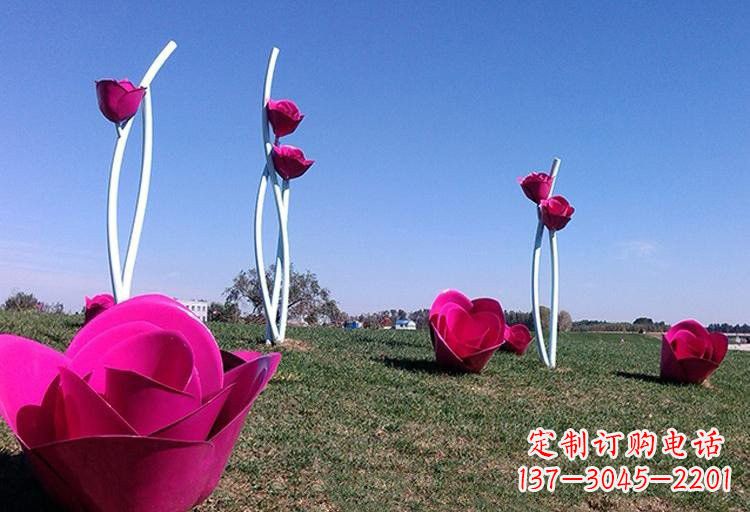 绵阳不锈钢玫瑰雕塑美丽的艺术之作