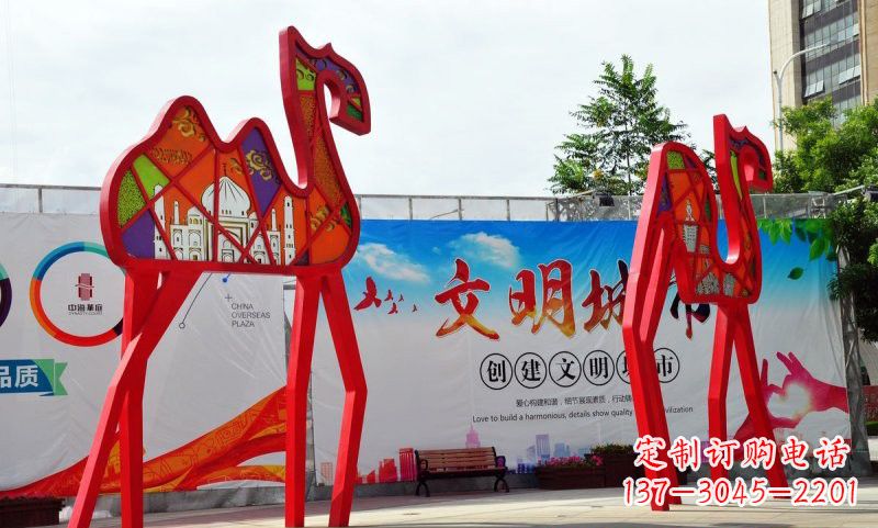 绵阳不锈钢骆驼雕塑——精美的艺术之作