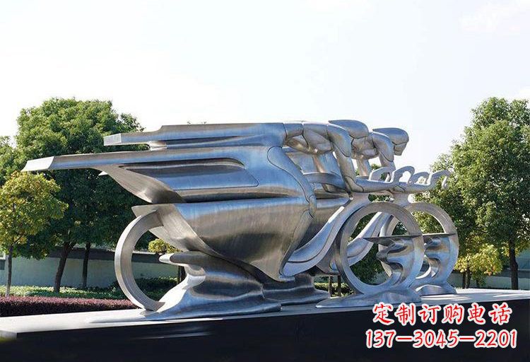 绵阳不锈钢自行车雕塑——精美绝伦