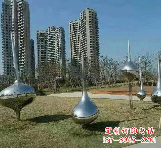 绵阳不锈钢陀螺雕塑精美装饰公园环境