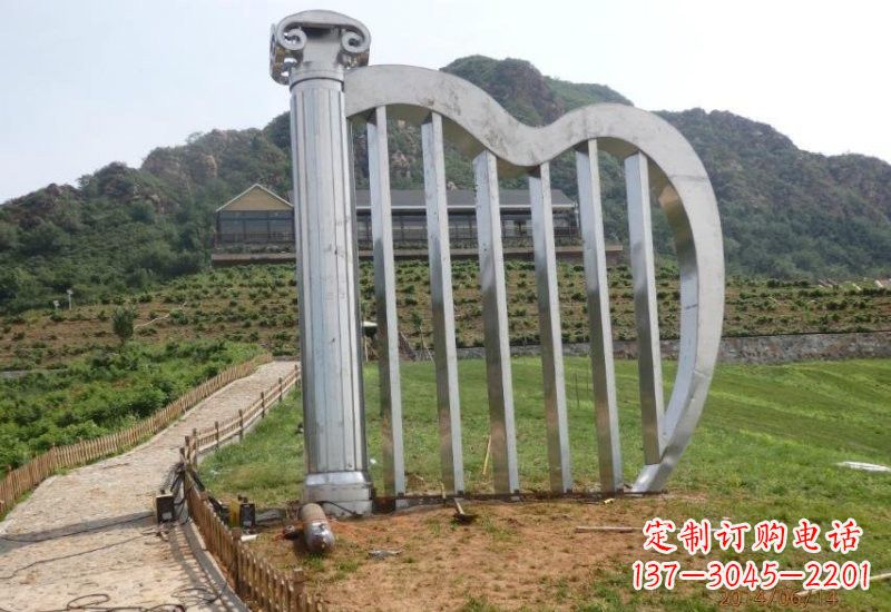 绵阳不锈钢竖琴雕塑一曲轻柔的旋律