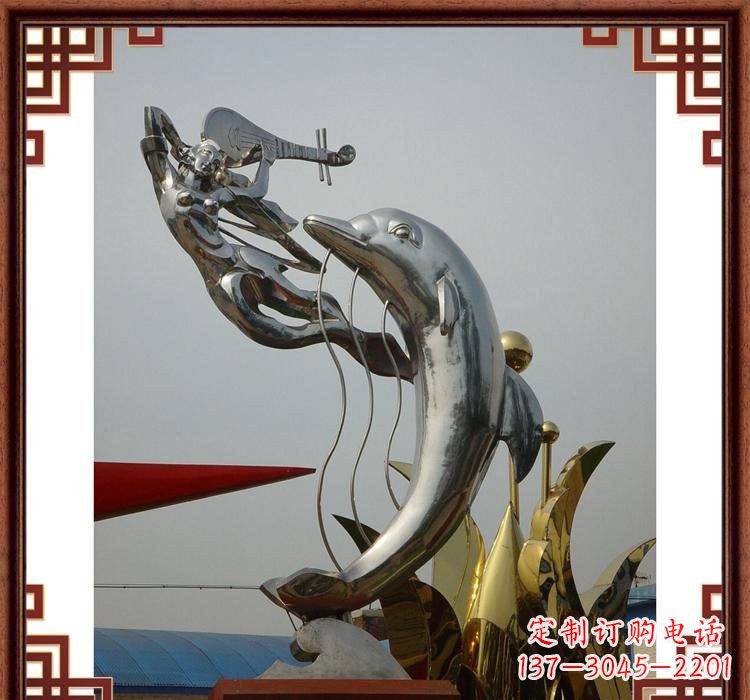 绵阳不锈钢海豚雕塑——美丽的海洋艺术