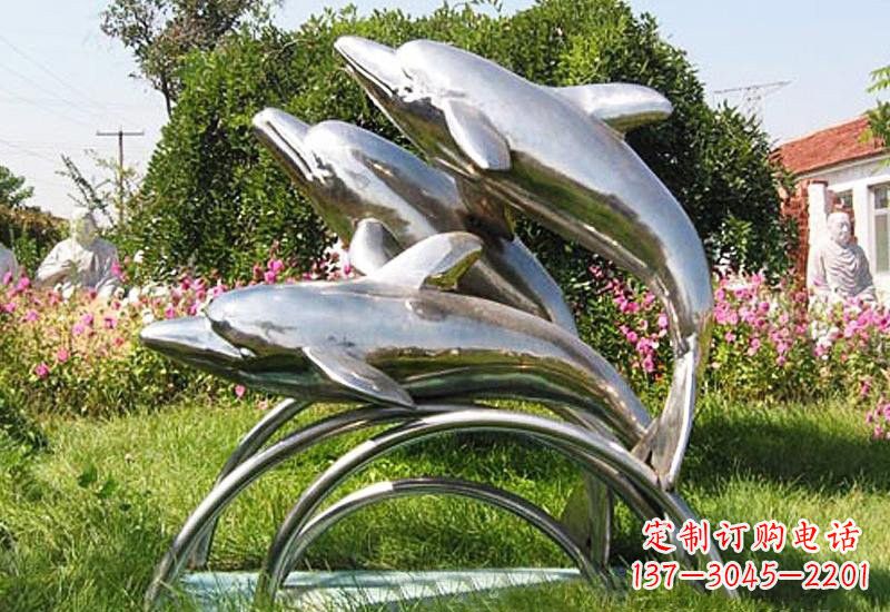 绵阳不锈钢海豚雕塑——点亮公园的精灵