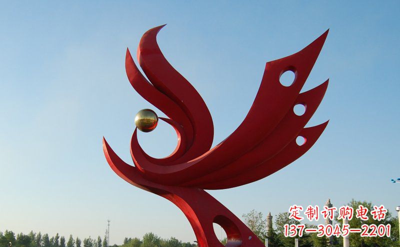 绵阳不锈钢公园的凤凰雕塑