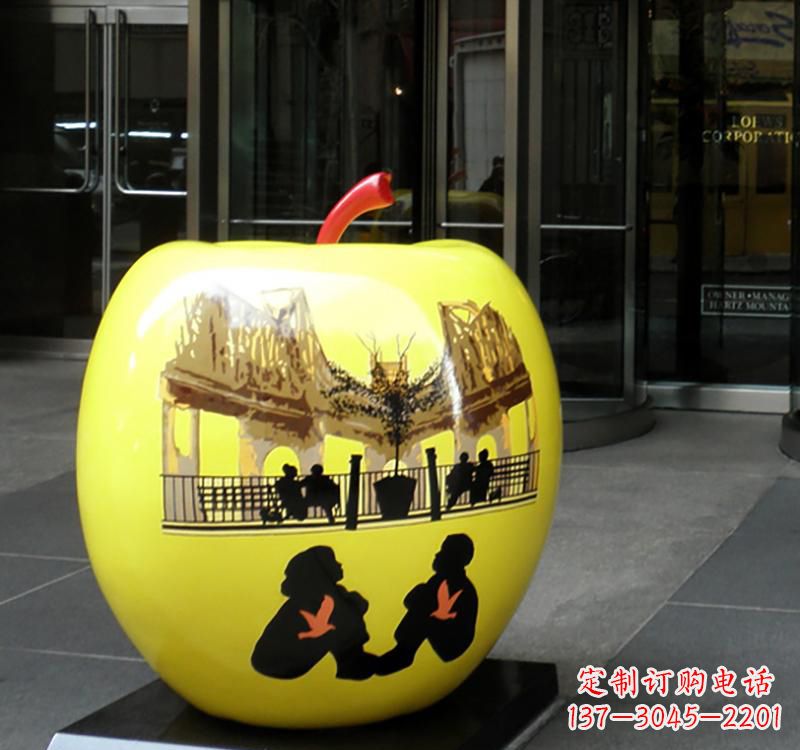绵阳不锈钢苹果雕塑——一座精美的公园景观