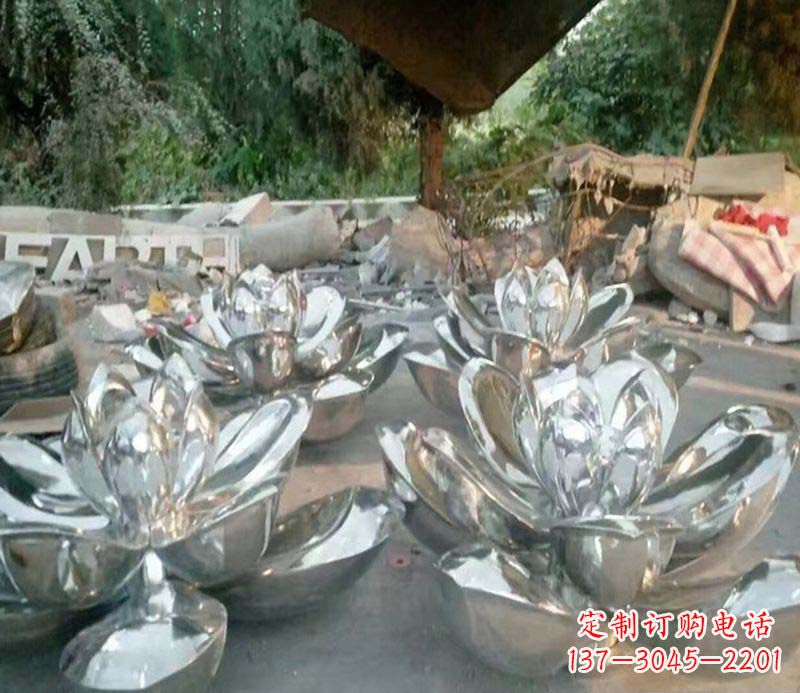 绵阳不锈钢荷花雕塑给公园带来灿烂美景