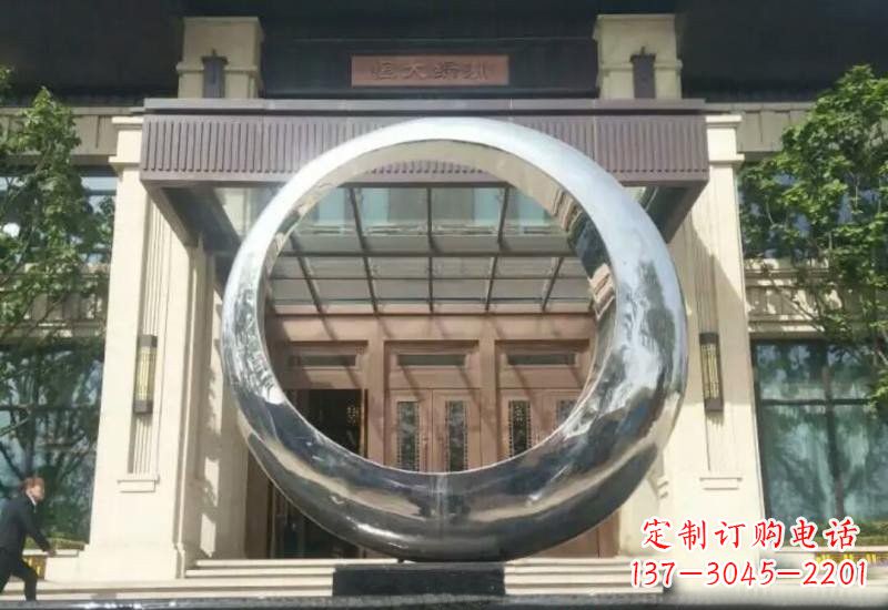 绵阳不锈钢公园圆环雕塑精致美观的艺术品