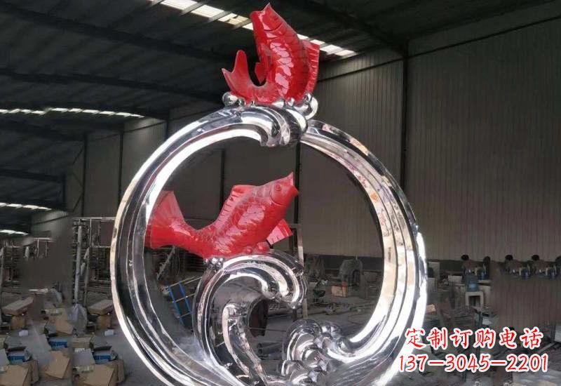 绵阳不锈钢跃龙门雕塑——浪漫传奇的见证