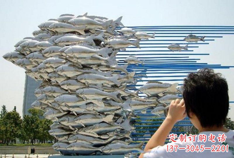 绵阳不锈钢公园鲤鱼雕塑传承传统文化