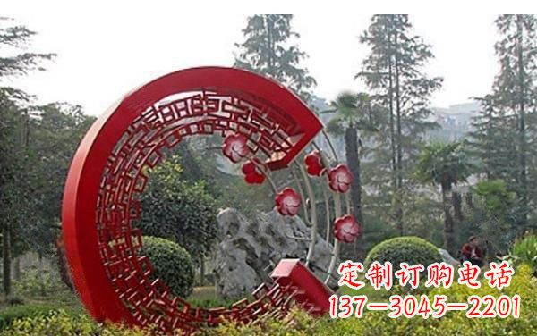 绵阳不锈钢公园圆环雕塑——精美的艺术瑰宝