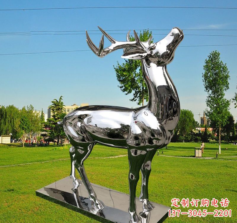 绵阳不锈钢梅花鹿雕塑美丽的自然之美