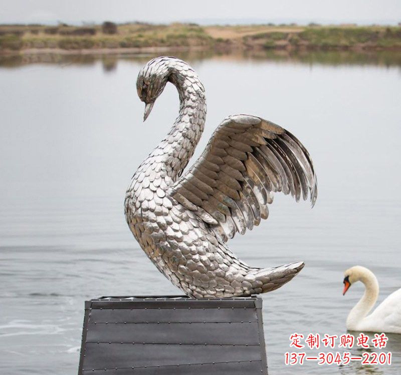 绵阳不锈钢雕刻的优雅天鹅
