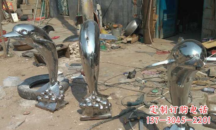 绵阳不锈钢海豚雕塑——美丽的海洋之灵