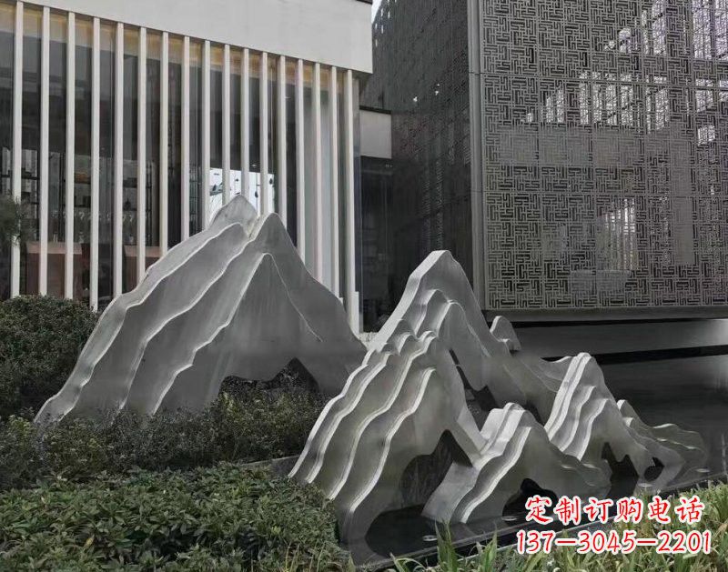 绵阳不锈钢公园小区精美的假山雕塑