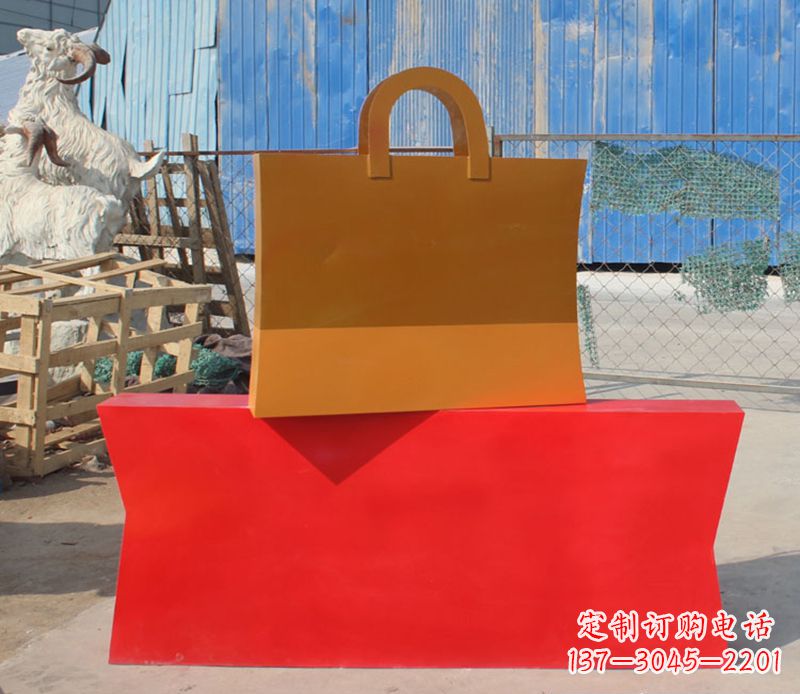 绵阳精美不锈钢购物袋雕塑