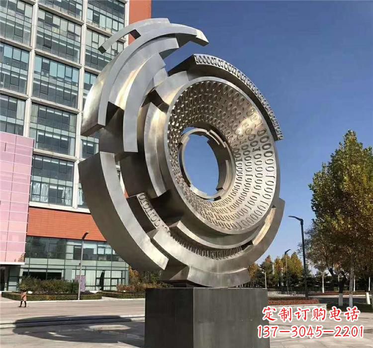 绵阳不锈钢齿轮雕塑流动的美丽