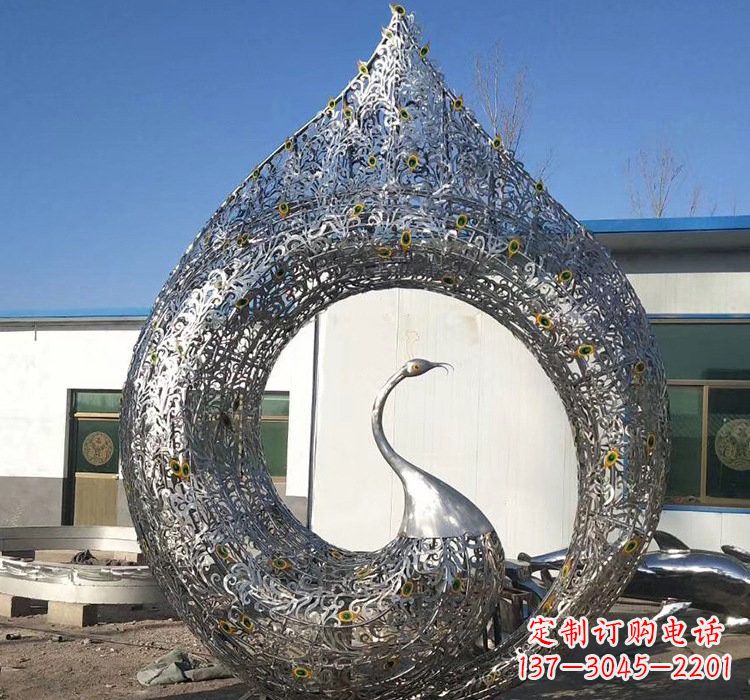 绵阳优雅的不锈钢孔雀雕塑