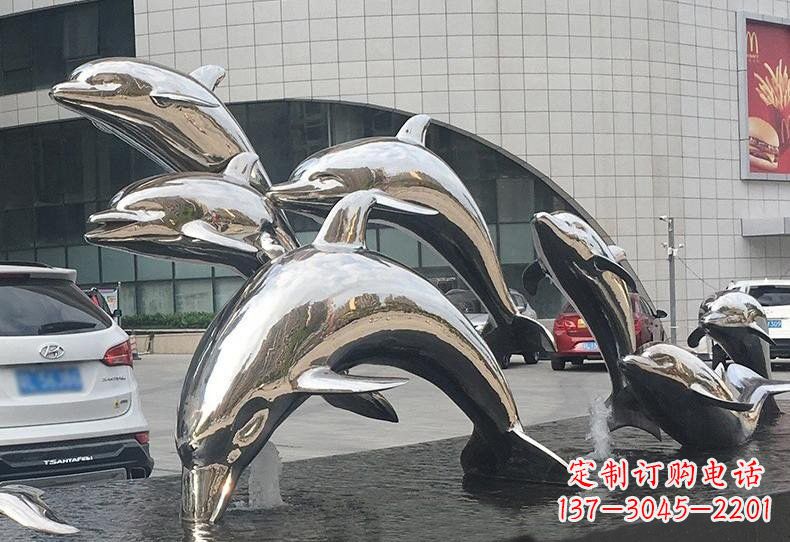 绵阳不锈钢海豚雕塑——精美绝伦
