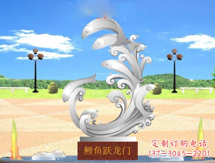 绵阳不锈钢广场上的龙雕塑