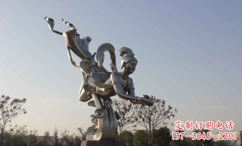 绵阳不锈钢蟠桃仙女雕塑美丽的传说
