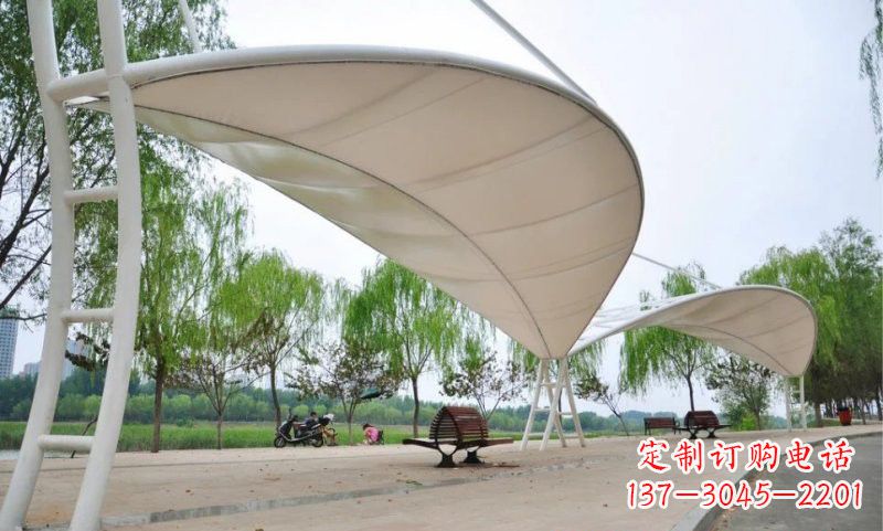 绵阳不锈钢树叶形遮阳棚雕塑