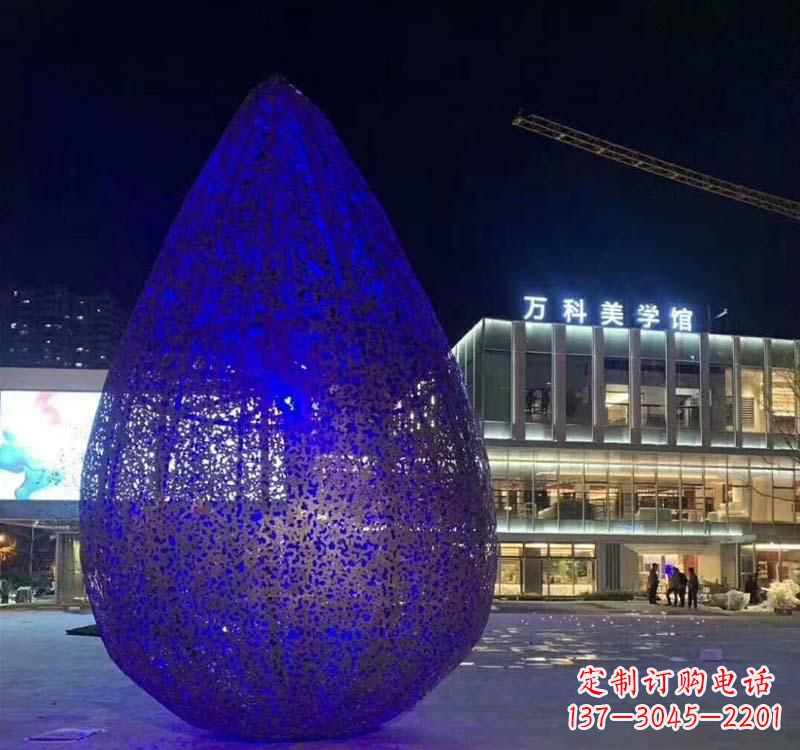 绵阳不锈钢水滴雕塑-自然之美