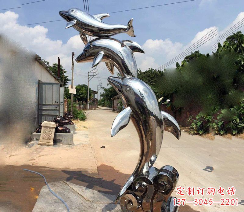 绵阳不锈钢海豚雕塑艺术的浪漫